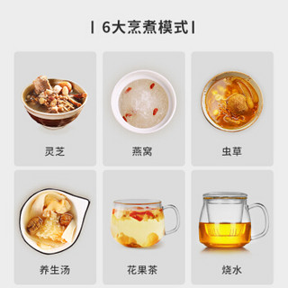 北欧欧慕 nathome 养生壶煮茶器煮茶壶电热水壶 迷你烧水壶多功能燕窝壶加厚玻璃NYS076白色+蓝色福字窗