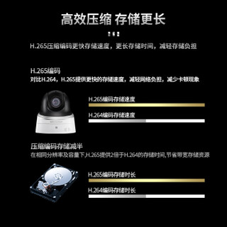 海康威视 监控摄像头 400万2.5寸网络智能红外球机摄像头 网线供电 内置麦克风 双向对讲 2DC2402IW-DE3