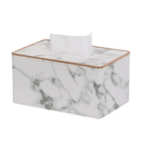 Vilscijon维简 欧式纸巾盒 创意家居餐巾抽纸盒客厅办公室桌面简约纸巾盒车载纸巾收纳盒 2702 大理石纹小号