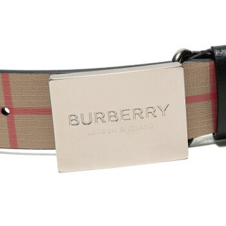 BURBERRY 巴宝莉/博柏利 男款典藏米色Vintage格纹热塑性聚氨酯/织物板扣式皮带腰带 80156121 100cm