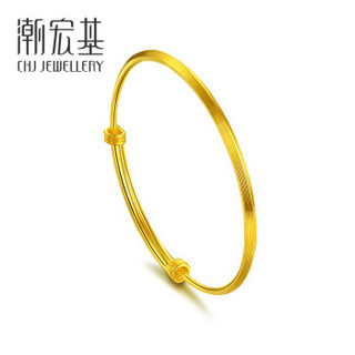 潮宏基 CHJ JEWELLERY 情丝相连 足金黄金手镯女款 计价 SDG30000625 约20g