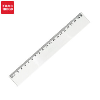 天章办公tango探戈20cm直尺刻度尺办公学习通用透明塑料尺子绘图测量