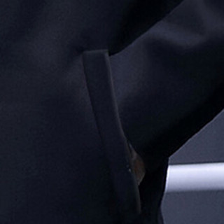 北极绒（Bejirong）风衣外套男 2019冬季新款潮流中长款呢子毛呢外套风衣加棉大衣 B345-F12佳 藏青色 XL