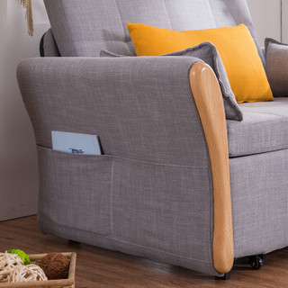 摩高空间多功能单人沙发床折叠北欧布艺沙发床两用小户型客厅沙发椅乳胶款-6096