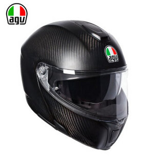 AGV摩托车机车越野双镜片四季拉力个性碳纤维揭面盔全盔头盔 亚光色 XL