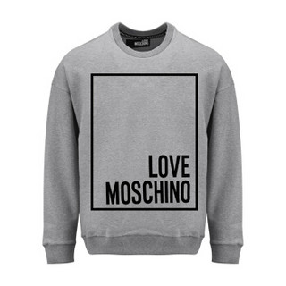 LOVE MOSCHINO 莫斯奇诺 灰色方框logo标长袖运动衫 M 6 506 10 E 2090 B733 L 男款