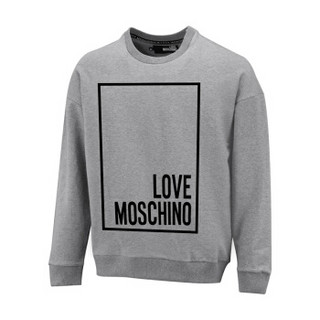 LOVE MOSCHINO 莫斯奇诺 灰色方框logo标长袖运动衫 M 6 506 10 E 2090 B733 L 男款