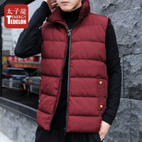 太子龙 TEDELON 马甲男 2019秋冬季新品立领修身保暖背心坎肩无袖时尚休闲马夹上衣 HXTX-3672 红色 3XL