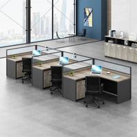 卡奈登 现代简约屏风工作卡位职员桌 时尚办公家具 多人组合屏风办公桌 F字型三人位(含柜)YXJJ-327
