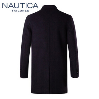 诺帝卡 NAUTICA 2019秋冬新款商务休闲纯色翻领毛呢外套NDY96500 酒红 48