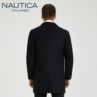 诺帝卡 NAUTICA 2019秋冬新款商务休闲纯色翻领毛呢外套NDY96500 酒红 48