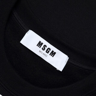 MSGM  男士黑色棉质字母印花图案圆领套头卫衣 2740MM71 195799 99 S码