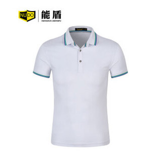 能盾夏季短袖工作服男女polo衫上衣T恤酒店公司聚餐服务员广告衫文化衫班服制作66531BC白色上衣3XL