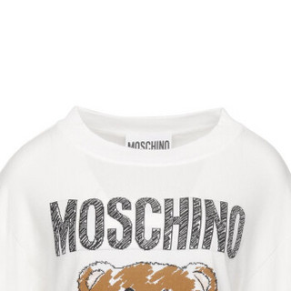 MOSCHINO 莫斯奇诺 泰迪熊系列圆领LOGO标针织连衣裙长裙 女款 白色 36码 D V0483 0400 2002 36