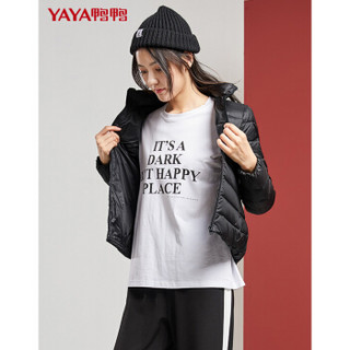 鸭鸭（YAYA）羽绒服女短款立领轻薄款修身韩版简约女装外套 B-511102 蜜桃粉 180