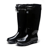 WARRIOR 回力 雨鞋 男式中高筒防水户外加绒棉雨靴套鞋 HXL838 黑色高筒加绒 41