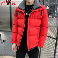 雅鹿 棉衣男 2019新款冬装棉衣男士冬季外套棉服潮流帅气棉袄 YF-M011 红色 M