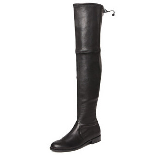 STUART WEITZMAN 斯图尔特·韦茨曼 SW 女士黑色羊皮休闲平底长筒靴 LOWLAND PLONGE STRETCH NERO 35