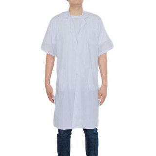 先锋连  男女长袖白大褂食品厂实验室医师服护士服 夏季短袖薄款 S