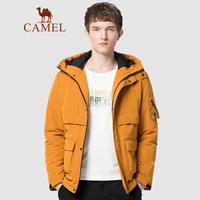 骆驼（CAMEL）男装 2019冬季新款连帽棉服男韩版潮流工装棉衣时尚保暖棉袄 D9Z240257 橙黄XXL