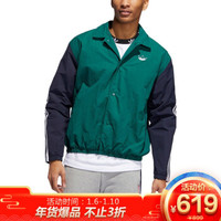 阿迪达斯 ADIDAS 三叶草 男子TREFOIL COACH J 运动 夹克 EJ7109 L码 绿色