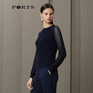 PORTS宝姿2019新品女装气质百搭镂空设计毛针织衫ALN9K412JZW041 NAVY XS