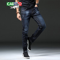 卡帝乐鳄鱼（CARTELO）牛仔裤 男士潮流时尚百搭弹力牛仔长裤B235-1835黑色29