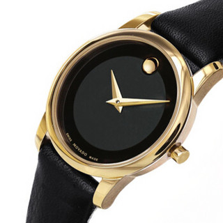 2019新品摩凡陀（Movado）官方旗舰店 瑞士手表 博物馆系列 MUSEUM女士石英手表 皮带腕表0606877