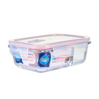 新天力 OTOR 耐热玻璃保鲜盒 微波炉烤箱专用加热饭盒 密封碗带盖零食品水果餐盒便当盒子 长方形二分隔620ml