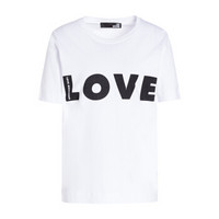 LOVE MOSCHINO 莫斯奇诺 白色圆领短袖T恤衫 W 4 F15 1V M 3517 A00 46 女款