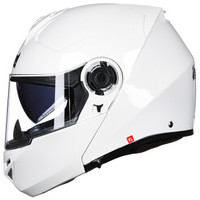 坦克（Tanked Racing）摩托车头盔电动电瓶车头盔双镜片揭面盔四季通用 T270 白色 XXL码