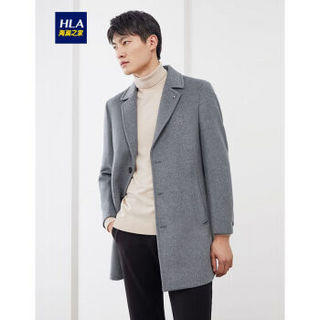 HLA海澜之家大衣男2019冬季新品舒适商务休闲西服领外套大衣HWDAD4R050A中灰(50)180/96A(52) cz