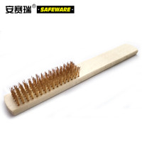 安赛瑞 木柄铜丝刷（12把装）除锈除漆去污铜丝板刷 硬毛刷 抛光金属表面清洁刷 24429