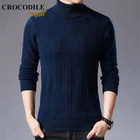 鳄鱼恤（CROCODILE）羊毛衫 男士2019秋冬时尚潮流韩版休闲高领毛衣 2013-L8880 藏青色 M