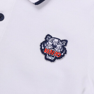 KENZO KIDS 高田贤三 奢侈品童装 19秋冬新款 男童白色棉质刺绣小虎头短袖POLO衫 KP11568 01P 8A/8岁/128cm