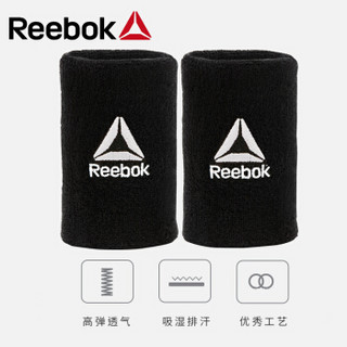 锐步(Reebok) 护腕 透气男女运动羽毛球毛巾护手腕 吸汗擦汗健身护腕长款RASB-11025BK 黑色