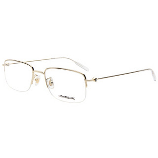 MontBlanc 万宝龙 男女款金色镜框金色镜腿光学眼镜架眼镜框 MB 0084OK 002 53MM