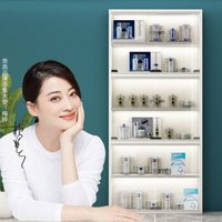 奈高 NG玻璃展示柜置物架商场超市化妆品展示架玻璃移门组合展柜落地收纳储物柜含灯带1800*1000*300