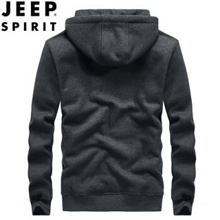 吉普 JEEP 2019秋冬季新款男士夹克连帽休闲保暖中青年茄克外套加绒上衣 FSMS1317 蓝色 M