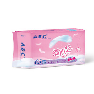 ABC 新肌感 0.1cm超薄加长甜睡夜用卫生巾棉柔表层350mm*3片*3包