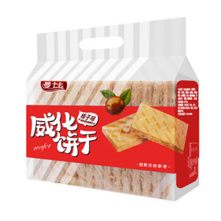 曼士卡 休闲零食 饼干糕点网红办公室小吃早餐 榛子味酥脆威化饼干454g/袋