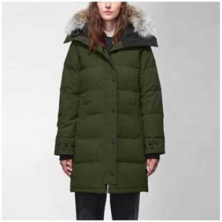 商品canada goose 加拿大鹅 女士军绿色shelburne派克大衣连帽羽绒服