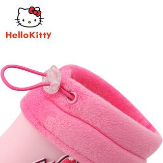 Hellokitty 雨鞋 凯蒂猫卡通儿童雨鞋学生四季防滑公主可爱幼儿轻便加绒款宝宝女童水鞋 粉红 160码