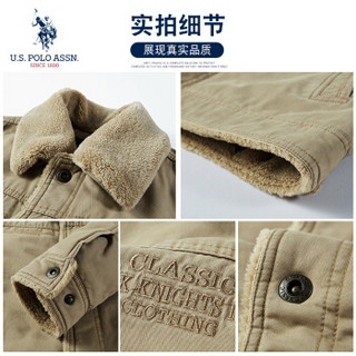 U.S. POLO ASSN.棉衣男2019新款休闲连帽短款棉服男士百搭保暖冬装棉袄外套上衣男装 6194116018 黑色 2XL