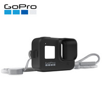 GoPro 运动相机配件 硅胶保护套 + 挂绳 (子夜黑) 适用于HERO8