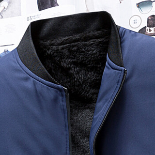 南极人（Nanjiren）夹克男2019冬季新款加绒经典款棒球领时尚外套 NJR8001R 深蓝色 4XL码