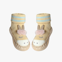 馨颂婴儿地板袜秋冬女宝宝学步鞋袜防滑毛圈袜子 黄色 XL(18-24个月)