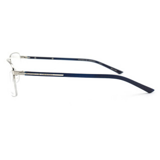 PORSCHE DESIGN保时捷 光学近视眼镜架 男款纯钛商务超轻眼镜框半框 P8316C银色镜框蓝色镜腿57mm