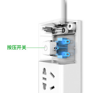 deli 得力 新国标智能USB插座 3USB接口+3孔 总控1.8米 儿童保护门 18288