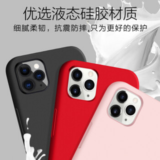 Freeson 苹果11 Pro液态硅胶手机壳iPhone11Pro保护套 内植绒亲肤触感防摔软壳 5.8英寸-粉红